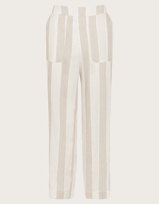 Harley Stripe Linen Blend Trousers, Natural (NATURAL), large