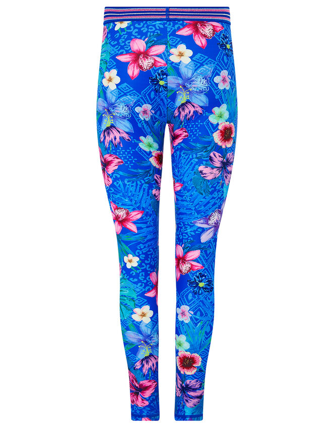Tikoto Floral Leggings, Blue (BLUE), large