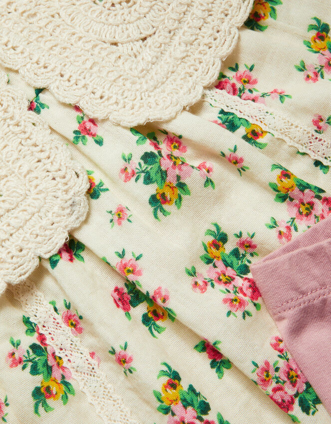 Baby Rosanna Floral Crochet Collar Top and Leggings Set Ivory Baby
