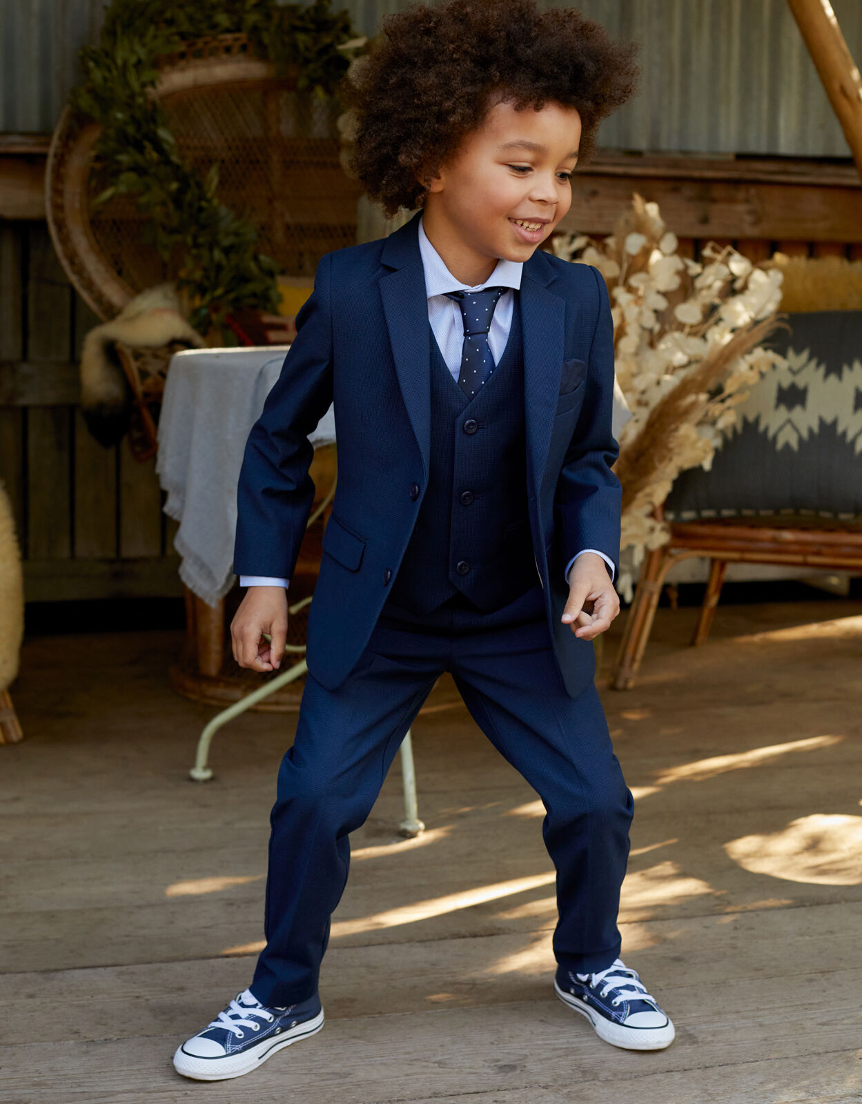 Navy Grey Boys Suits Boys Check Suits 5 Piece Wedding Prom Page Boy Baby Party 
