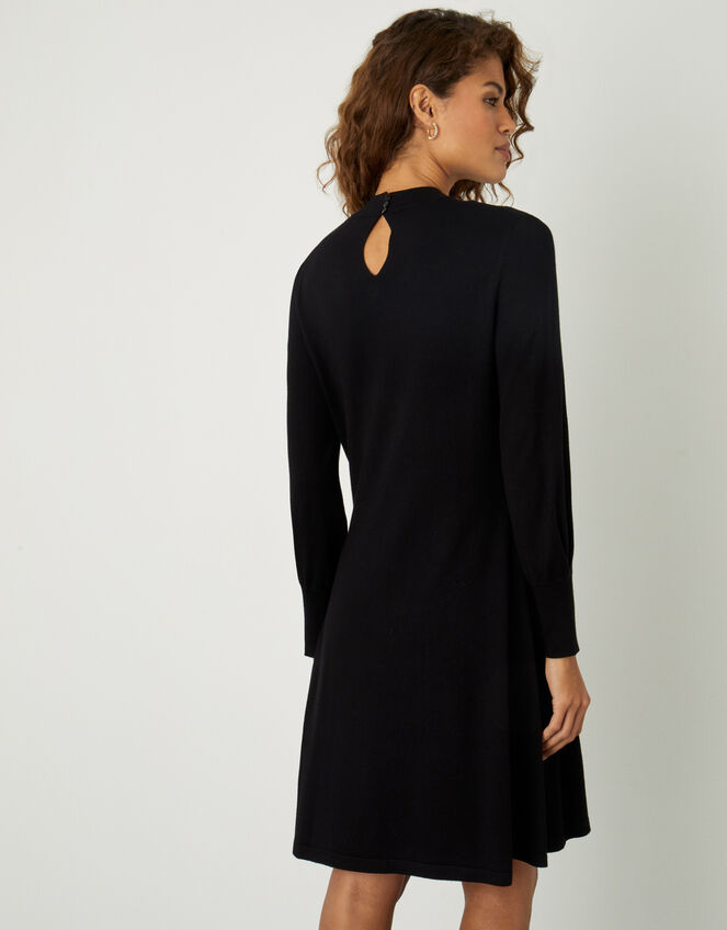 Twist Front Long Sleeve Dress Black | Day Dresses | Monsoon UK.