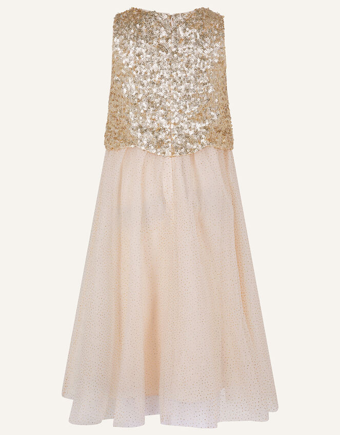 Sequin Scallop Dress , Gold (GOLD), large