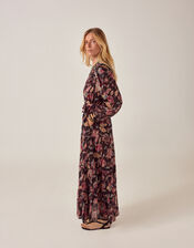 Maison Hotel Louise Paisley Print Maxi Dress, Black (BLACK), large