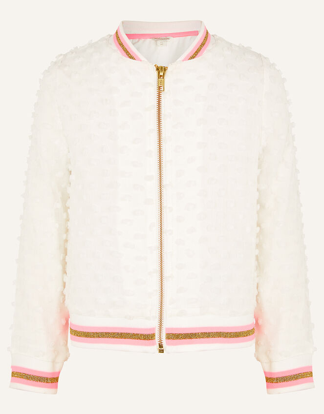 Bobble Bomber Jacket, White (WHITE), large