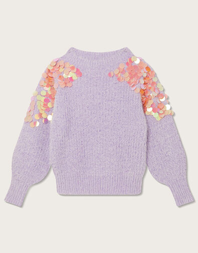 Sequin Sleeve Jumper, Purple (LILAC), large