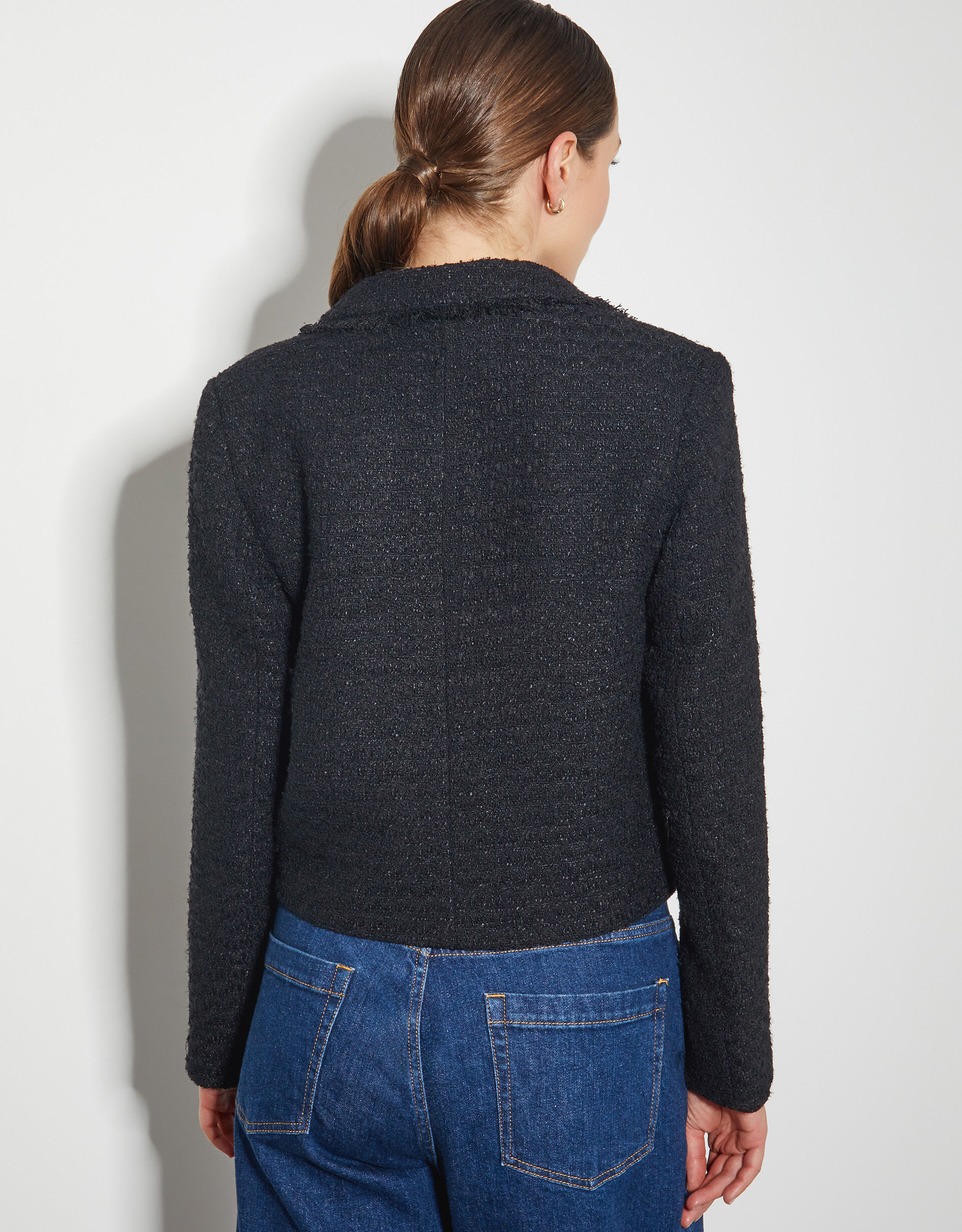 Rubi Crop Tweed Blazer Black