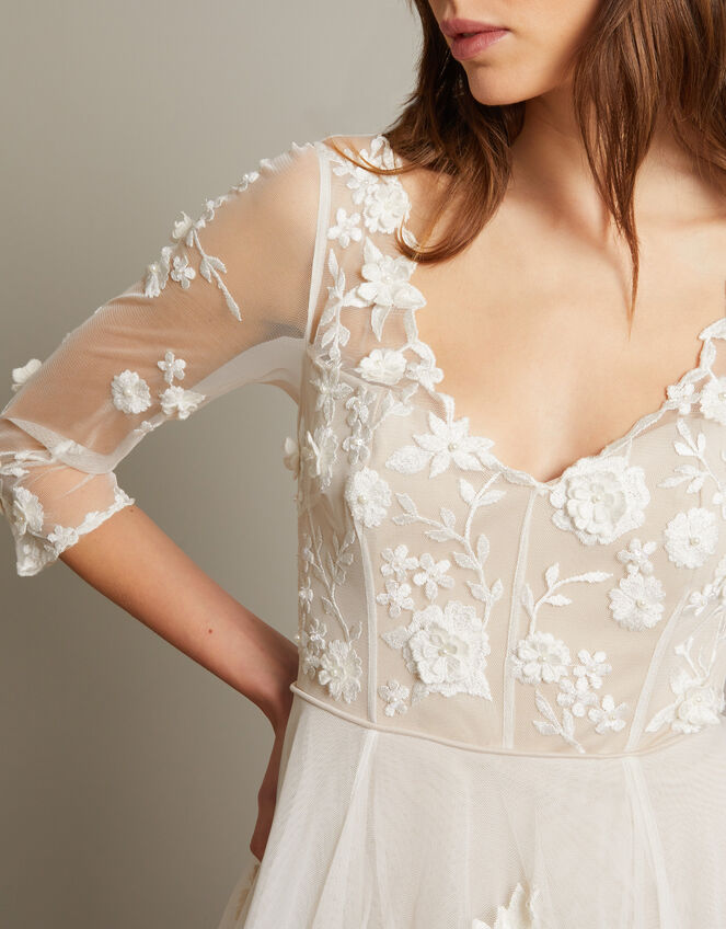 Lucy Embroidered Floral Maxi Wedding Dress, Ivory (IVORY), large