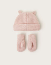 Baby Bunny Mittens and Hat Set, Pink (PINK), large