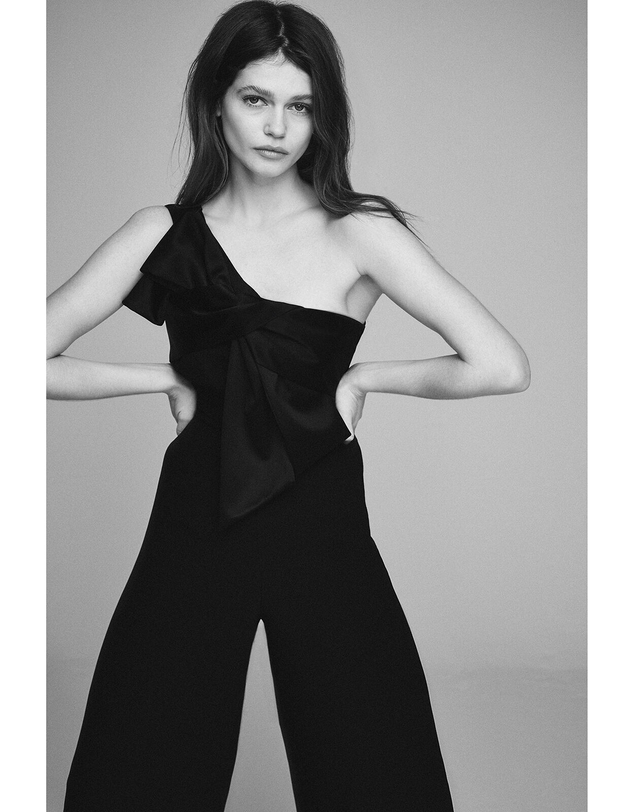 Zara Bow Jumpsuit Black