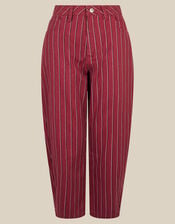 Nara Stripe Barrel Jeans, Red (RED), large