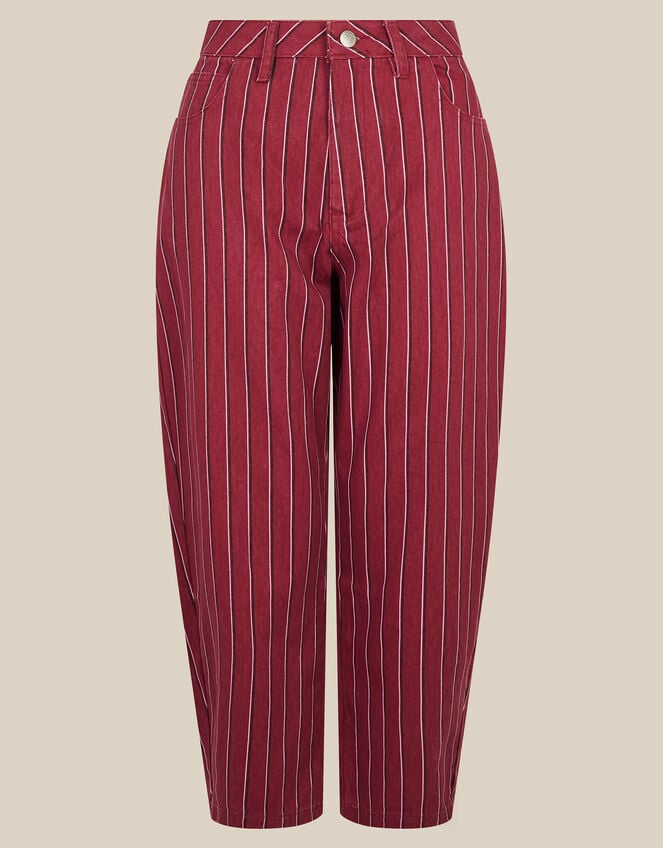 Nara Stripe Barrel Jeans, Red (RED), large