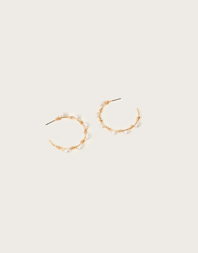 Pearl Twist Hoop Earrings | Accessories | Monsoon UK.