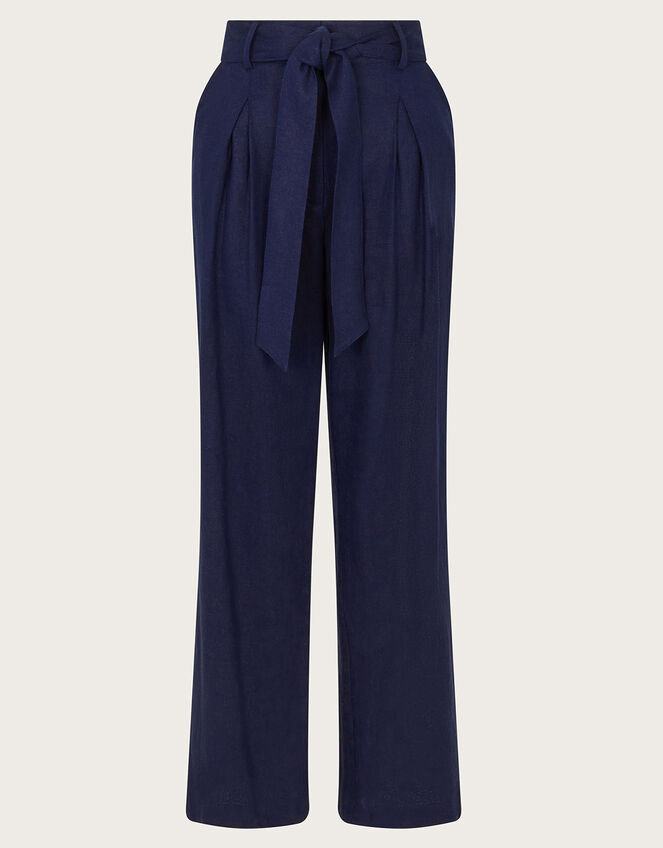 Mabel Short-Length Tie Trousers, Blue (NAVY), large