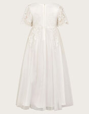Lourdes Lace Maxi Communion Dress, White (WHITE), large