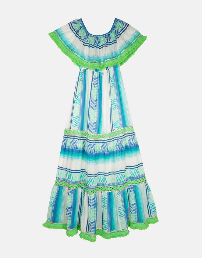 Piti Cuiti Off The Shoulder Chevron Maxi Dress, Multi (MULTI), large