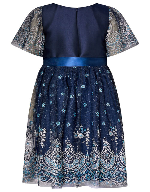 Elspeth Duchess Glitter Dress, Blue (NAVY), large
