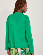 Pocket Cardigan in Linen Blend, Green (GREEN), large