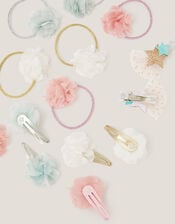14-Pack Flower Hair Bands & Clips, , large