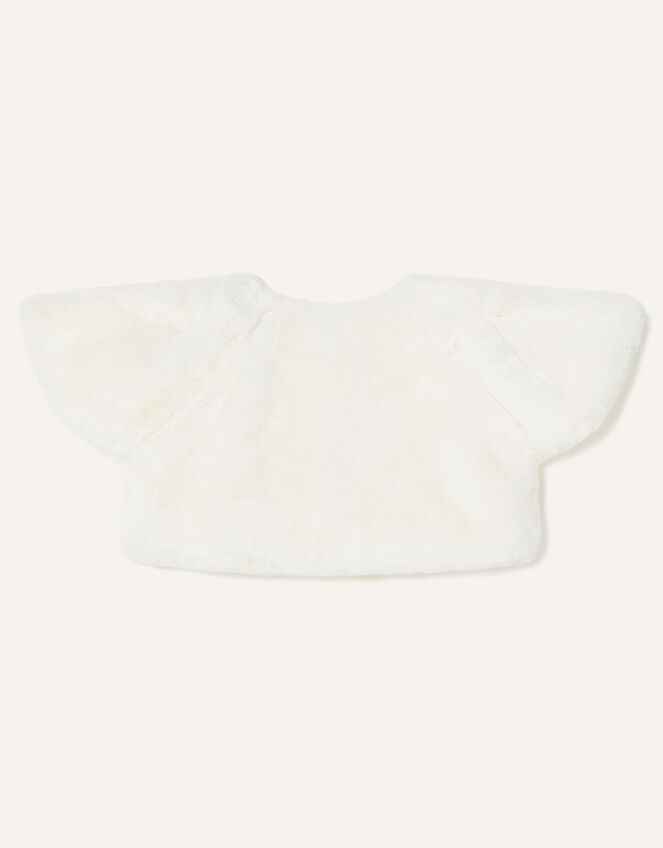 Baby Faux Fur Shrug , Ivory (IVORY), large