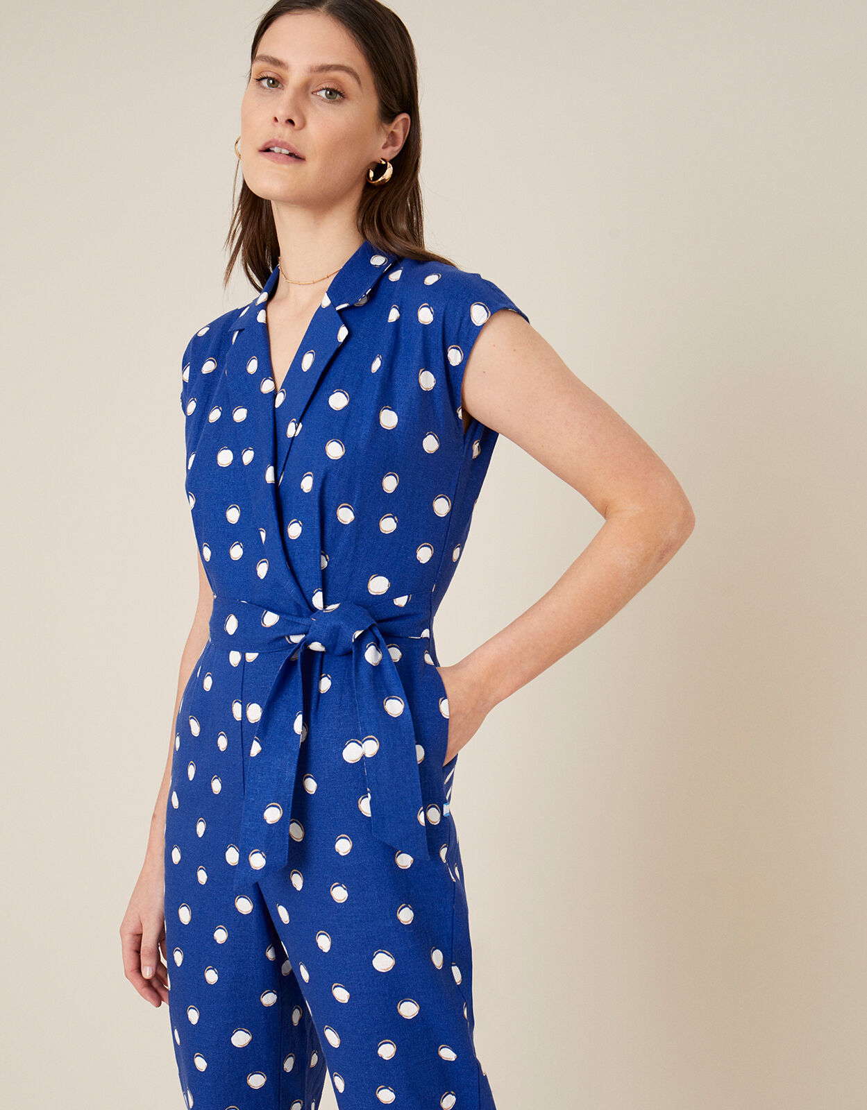 monsoon blue polka dot dress