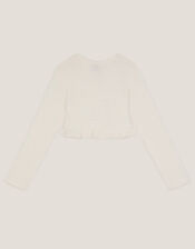 Pearl Fuzzy Cardigan, White (WHITE), large