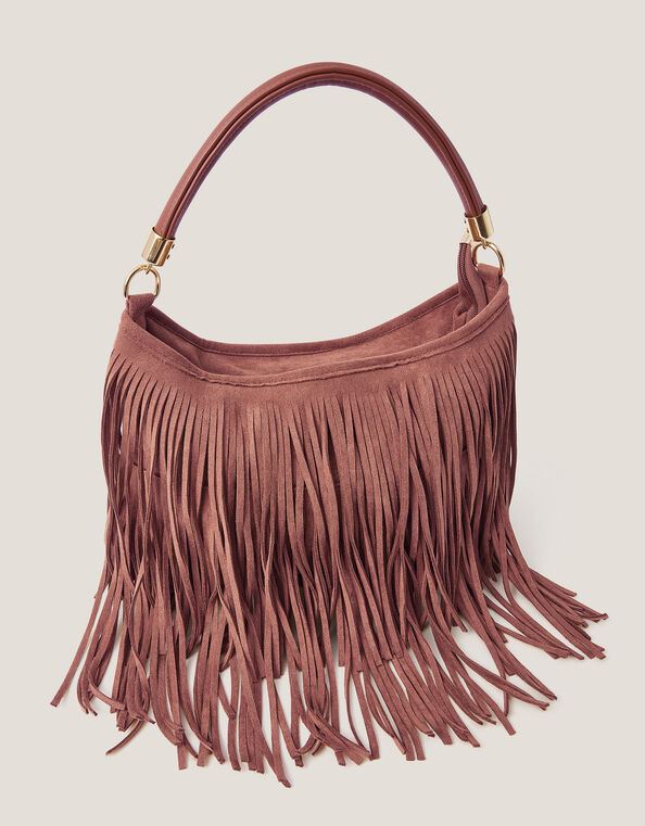 Fay Fringe Faux Suede Bag, , large