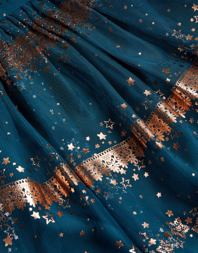 Felicity Foil Print Dress, Teal (TEAL), large