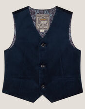 Velvet Waistcoat, Blue (NAVY), large