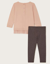 Baby Reindeer Frill Jumper and Leggings Set, Pink (PINK), large