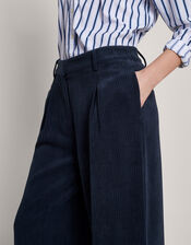 Serena Wide Leg Cord Trousers, Blue (NAVY), large