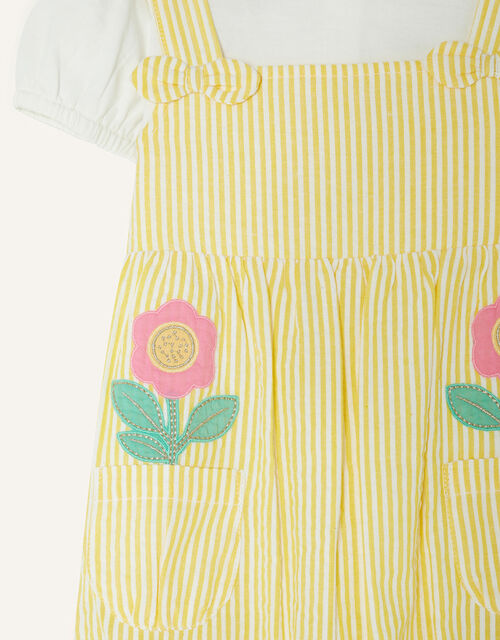 Baby Seersucker Floral Romper Set, Yellow (YELLOW), large