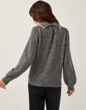 Caryn Embellished Collar Jumper, Grey (GREY), large