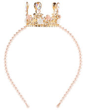 Pearl Teardrop Crown Headband , , large