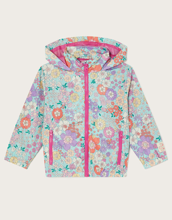 Floral Print Windbreaker Jacket, Multi (MULTI), large