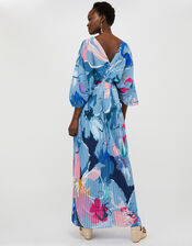 Erica Pleated Kaftan Maxi Dress, Blue (BLUE), large