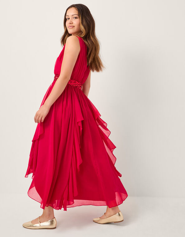 Clemmie Sequin Chiffon Prom Dress, Red (RED), large