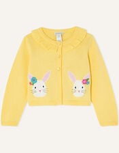 Baby Bunny Applique Cardigan, Yellow (YELLOW), large