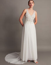 Delilah Embellished Bridal Dress, Silver (SILVER), large