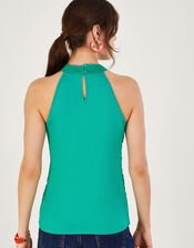 Sleeveless Crochet Top with LENZING™ ECOVERO™, Green (GREEN), large