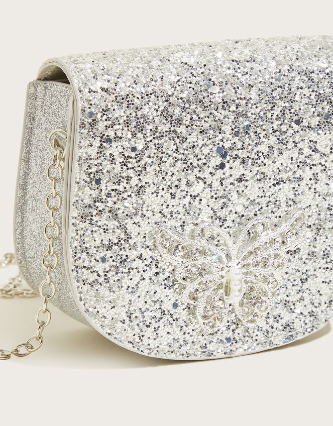Diamante Butterfly Glitter Bag, , large