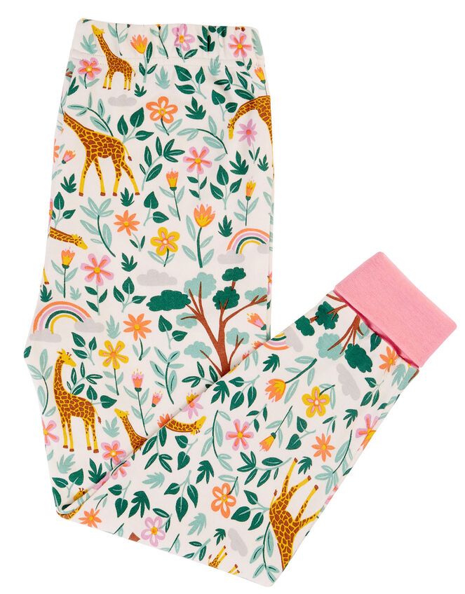 Frugi Giraffe Pyjama Set, White (WHITE), large