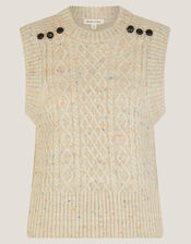Carly Cable Knit Vest, Grey (LIGHT GREY), large