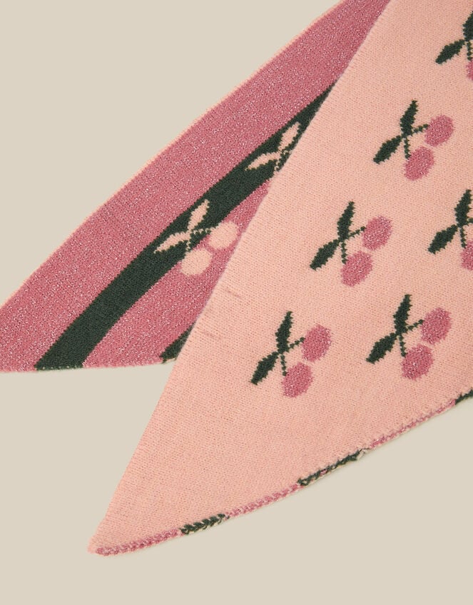 Cherry Knitted Triangle Scarf, , large