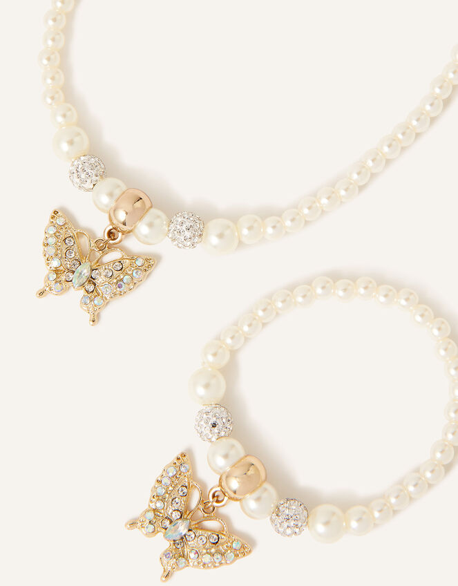 Flutter Butterfly Pearl Jewellery Set, , large