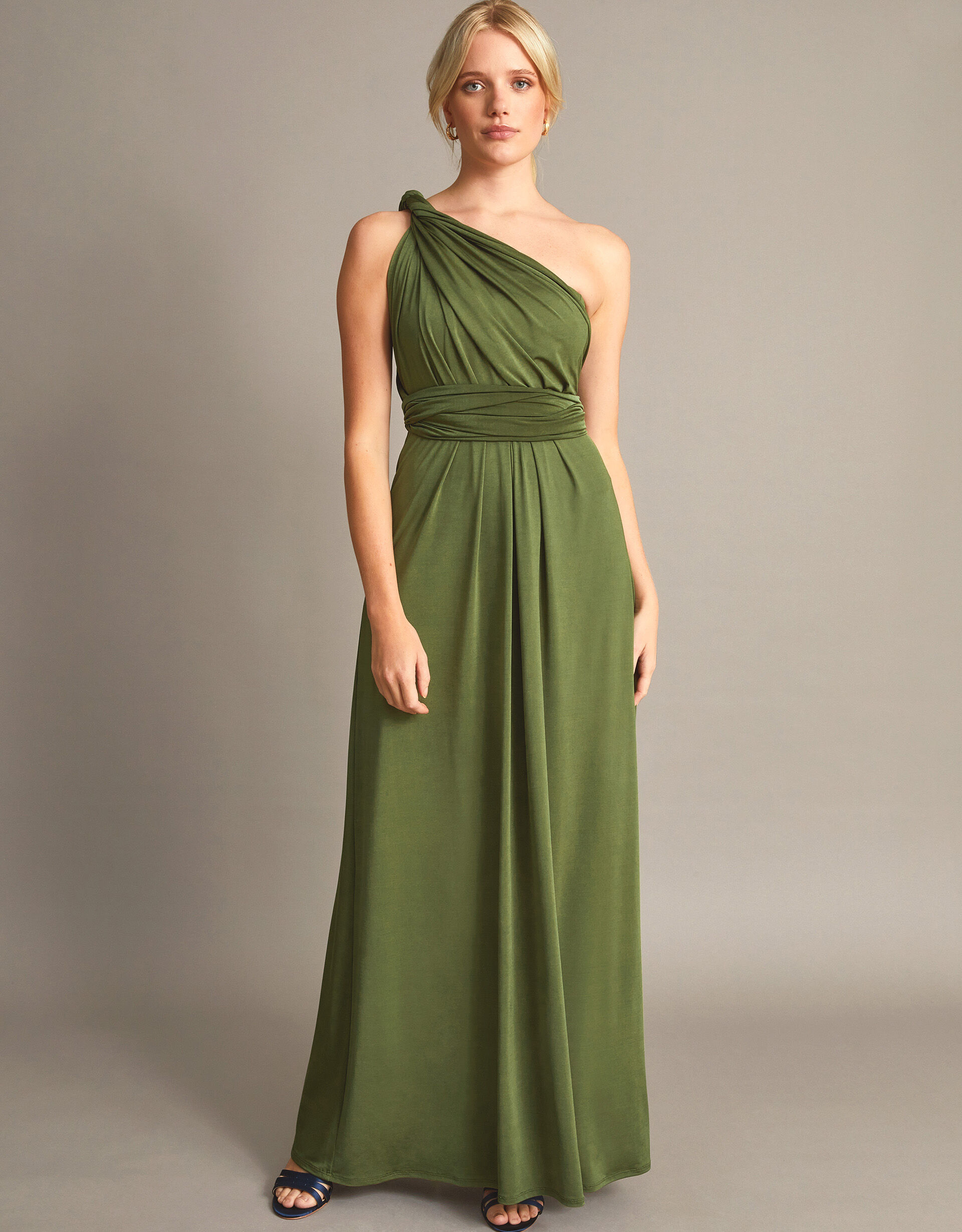Thea Twist Me Tie Me Maxi Dress Green