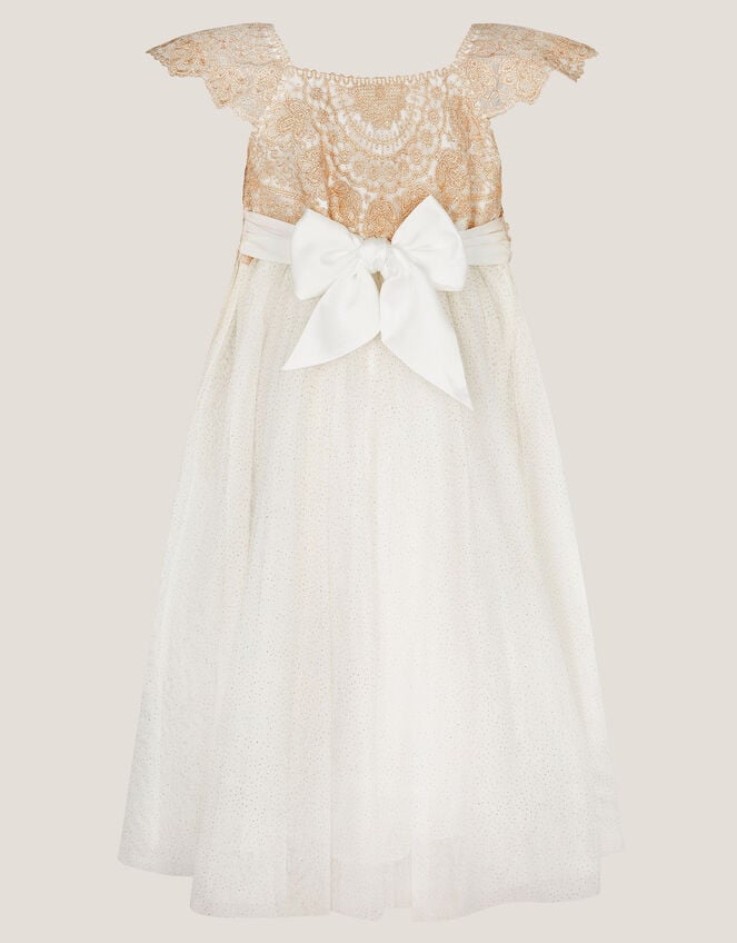 Estella Lace Bodice Dress, Gold (GOLD), large