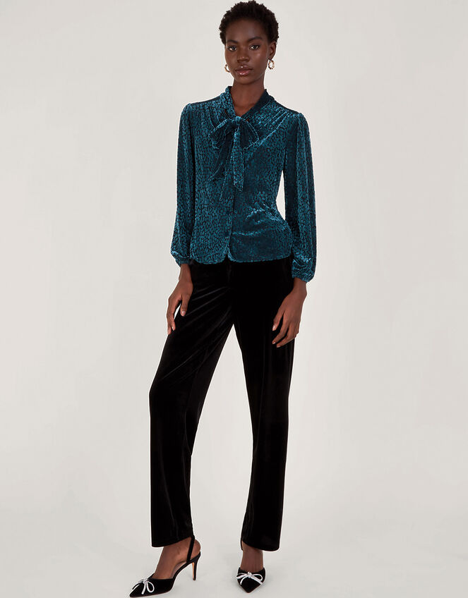 Bria Pussybow Blouse, Green (DARK GREEN), large