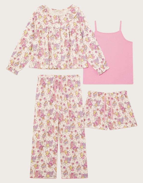4-Pack Fairy Print Flannel Pyjamas Set, Ivory (IVORY), large