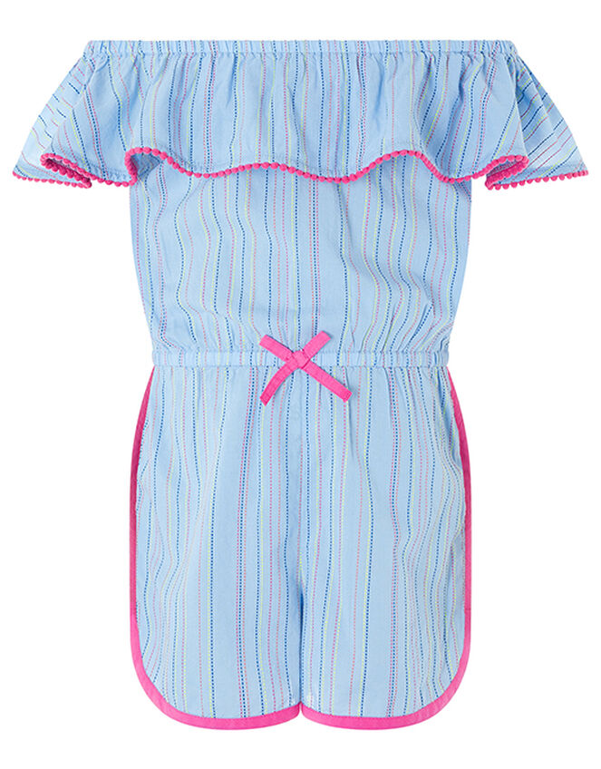 Bella Stripe Chambray Playsuit, Blue (BLUE), large