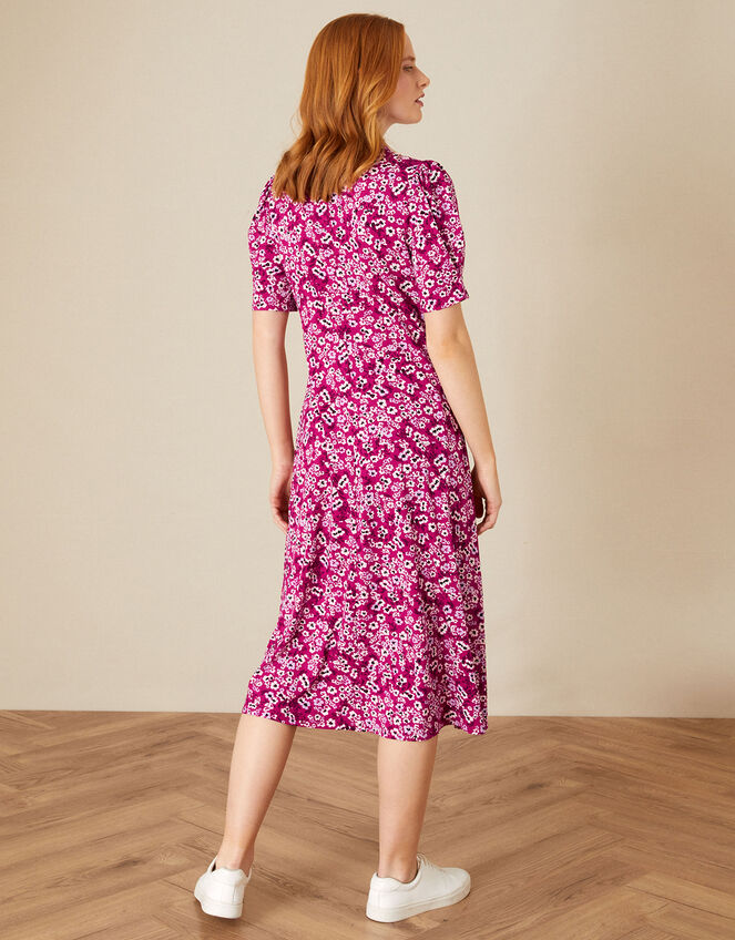 Darella Ditsy Print Jersey Dress, Pink (PINK), large